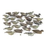 Various pigeon and duck moulded plastic decoys.