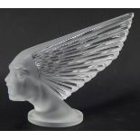 A Lalique glass Victoire paperweight, signed Lalique France, 25cm wide.