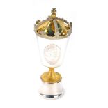 An Elizabeth II commemorative silver and 22ct gold plated goblet, to commemorate the Silver Jubilee
