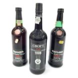 Three bottles of vintage Port, comprising Taylor's 1976, Taylor's 1982, and Croft 1986.