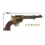 A replica Peacemaker .45 calibre Western pistol, boxed, 32cm long.