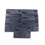 Seven decimal coinage sets, for Great Britain and Northern Ireland 1971.