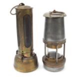 Two vintage miners lamps, comprising a Nobby of Birmingham Burner, 23cm high, and a Wolf Type FS lam