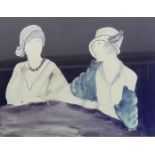 Susan Callermore (20thC School). Study of two women seated at a table, in 1920s dress, signed limite