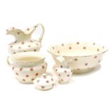 A Fielding & Co part wash down set, decorated with a pattern of roses, to include wash jug, bowl, ch