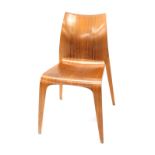 A Scandinavian walnut and laminate side chair, stamped Baltic Chair to underside.