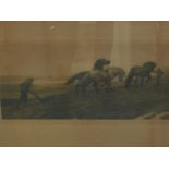 After Herbert Dicksee. The Last Furrow, print, 22cm x 57cm.