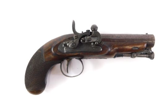 A 19thC Forsyth & Co small pistol with faceted barrel, engraved Forsyth & Co London, the mechanism s - Image 1 of 5