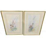 Paul Miller (20thC). Floral study, watercolour - pair, signed, 50cm x 30.5cm.