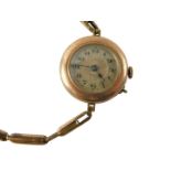 A ladies gold plated wristwatch. (AF)