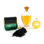 Vintage perfume, comprising eau de toilette Je Reviens, a Marc Jacobs Decadence green perfume bottle