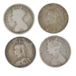 Various coins, Victorian florin, Gothic, 1887 Jubilee head, etc., approx 43g. (4)