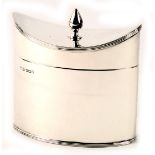 A George V silver tea caddy, with a shaped top and acorn finial, maker SD&S, Sheffield, 4.75oz.