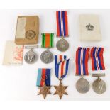 A group of World War II medals, comprising 39-45 Star, George VI medal, Defence medal, France and Ge