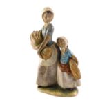 A large Lladro wheat collecting figure, blue Lladro stamp to underside, 24cm high.