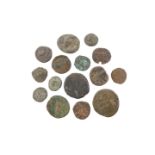 A group of Roman coins etc (AF).