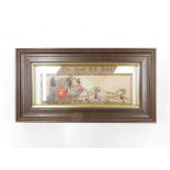 A Victorian Stevenograph of The Good Old Days, 15cm x 4.5cm.