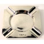 An Edward VII silver ashtray, of plain design, Birmingham 1908, 2oz.