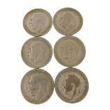 Five George V silver florins, 1921, two 1922, two 1931, and 1920. (6)