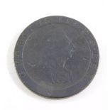 A George III cartwheel penny dated 1797.