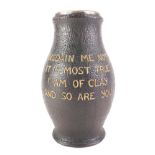 A Royal Doulton Slater's Patent jug, modelled in the form of a leather blackjack jug, with motto Dis