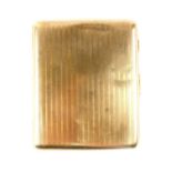 A George V 9ct gold cigarette case, with engine turned decoration, Birmingham 1926, 60g.