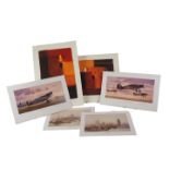 Six loose prints, comprising after Keith Woodcock Hawker Hurricane MK1, Supermarine Spitfire MK1A, a