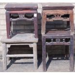 Four various Chinese low tables, various designs. (AF)