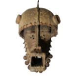 Tribal Art. An African Kran (Krahn) Chiefs warrior mask, 53cm x 88cm x 33cm.