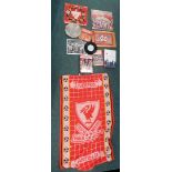 Various Liverpool Football Club collectables, photographic prints, Bill Shankly, towel, We Can Do It