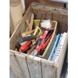 Assorted tools and books, Coral Seas, etc. (1 box)