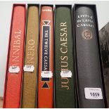 Various Folio books, Ancient History, Lives of The Late Caesars, Julius Caesar, Hannibal Nero, etc.