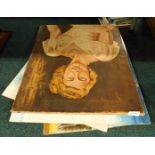 A quantity of oil on board portraits, unsigned.