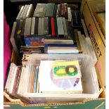 A quantity of CDs and DVDs, classical, Happy Feet, Murder Mysteries, Downton Abbey, etc. (1 box)