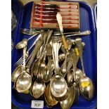 Silver plated shell pattern cutlery. (1 tray)