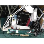 Bathroom scales, PC tower, monitor, Grundig CD player, Bosch hedge trimmer, etc. (a quantity)