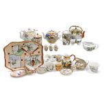 A group of Chinese and Japanese porcelain tea wares, including Arita, teacups and bowls, teapots, an