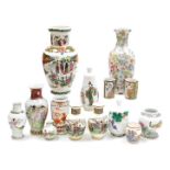 A group of Oriental pottery and porcelain vases, variously decorated. (a quantity)