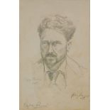 •Hewitt Henry Rayner (1902-1957). Ezra Pound Poet, pencil drawing, signed and titled, 25cm x 16cm.