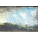 •Hewitt Henry Rayner (1902-1957). The Storm, oil on canvas, 11cm x 17cm.