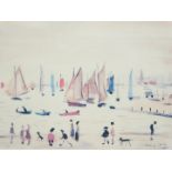 •Lawrence Stephen Lowry (1887-1976). Yachts (1959), limited edition coloured print, 20/850, 49.5cm x