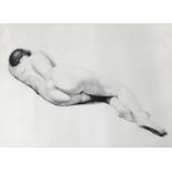 Musee Du Lourvre. Figure study, chalcographic, blind stamped, 50cm x 67cm. Labe Verso Connaught Gall