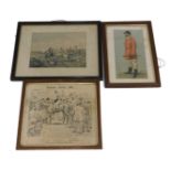 Vanity Fair - Spy, Serlby, coloured print, 40cm x 26cm and two other hunting prints (3).