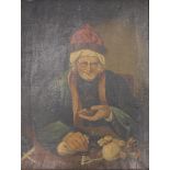 19thC British School. The Money Lender, oil on canvas, 56cm x 42cm.