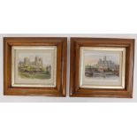After F.P. Barrand. Lincoln, York, two framed coloured prints, 14cm x 16cm.