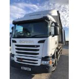 A Scania G320 Euro 6 curtain side lorry, registration WX17 WUG, 549,689 recorded kilometres as at 15