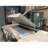 A Wadkin residual frequency press, for bonding panels of timber.