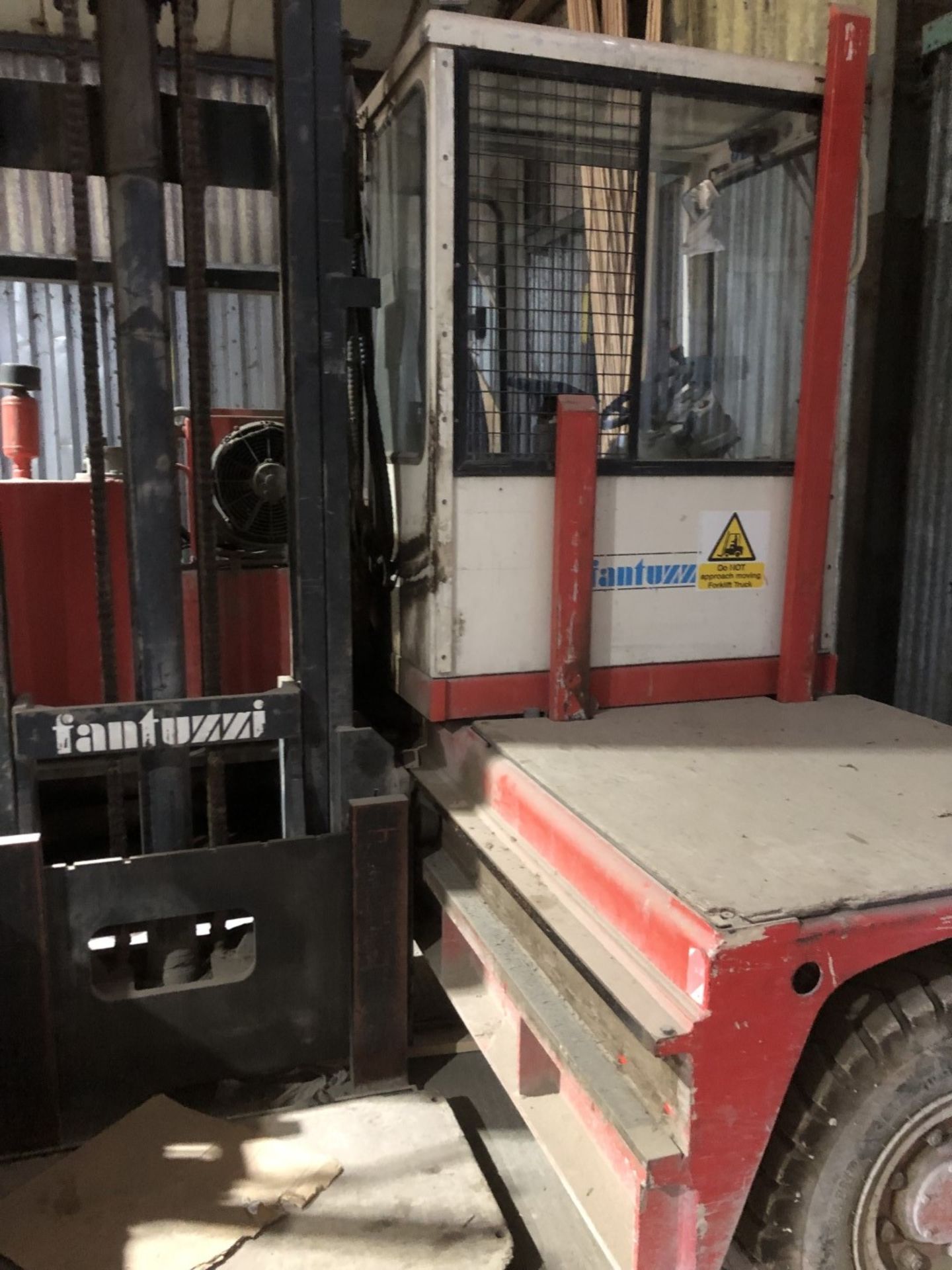 A Fantuzzi side loader forklift - red. - Image 2 of 4