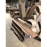 Oak and birch bentwood pre-formed risers, others and the residual timber stock in the Joiners Shop.