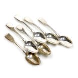 A set of six Victorian silver Old English pattern dessert spoons, Samuel Hayne & Dudley Cater, Londo